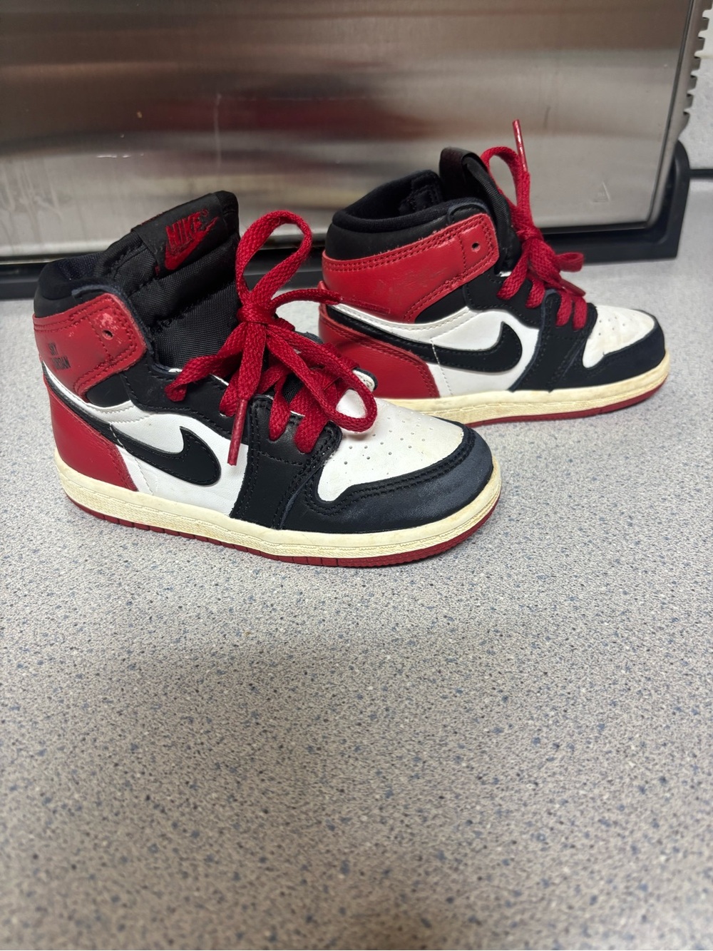 Nike Air Jordan High-Top Sneakers in Black, White & Red